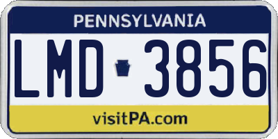 PA license plate LMD3856