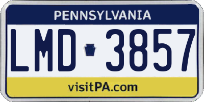 PA license plate LMD3857