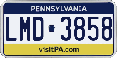 PA license plate LMD3858