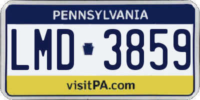PA license plate LMD3859