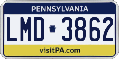 PA license plate LMD3862