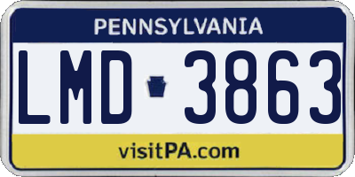 PA license plate LMD3863