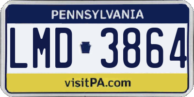 PA license plate LMD3864