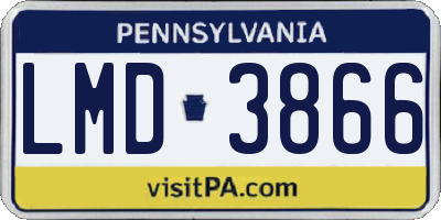 PA license plate LMD3866