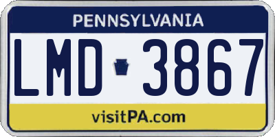PA license plate LMD3867