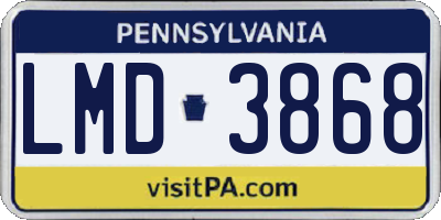 PA license plate LMD3868