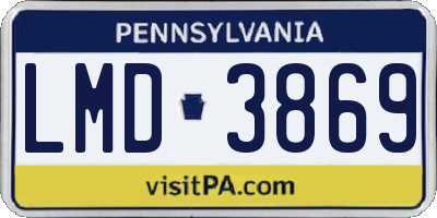PA license plate LMD3869
