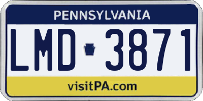 PA license plate LMD3871