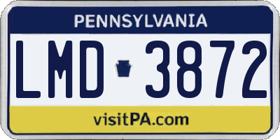 PA license plate LMD3872