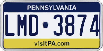 PA license plate LMD3874