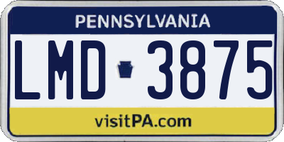 PA license plate LMD3875