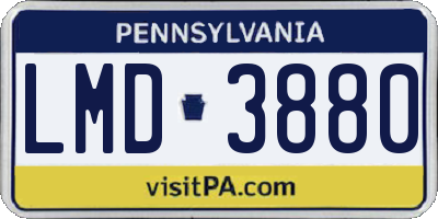 PA license plate LMD3880