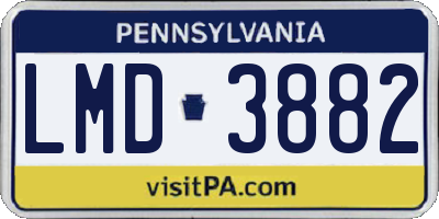 PA license plate LMD3882