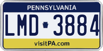 PA license plate LMD3884