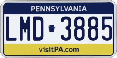 PA license plate LMD3885
