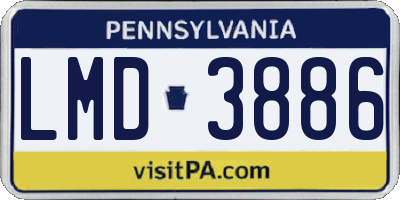 PA license plate LMD3886