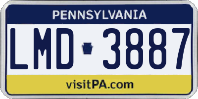 PA license plate LMD3887