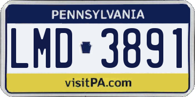 PA license plate LMD3891