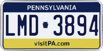 PA license plate LMD3894