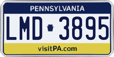 PA license plate LMD3895