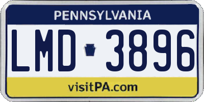 PA license plate LMD3896