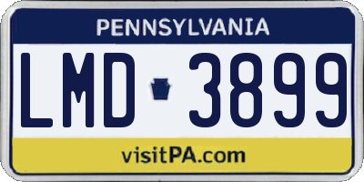 PA license plate LMD3899