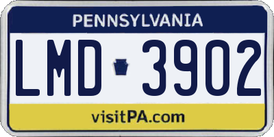 PA license plate LMD3902