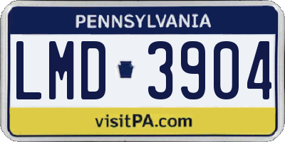 PA license plate LMD3904