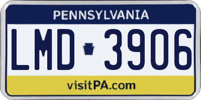 PA license plate LMD3906