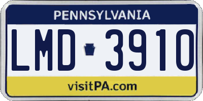 PA license plate LMD3910