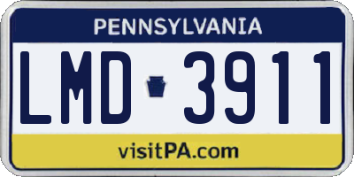 PA license plate LMD3911