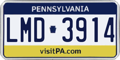 PA license plate LMD3914