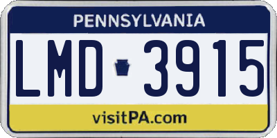 PA license plate LMD3915