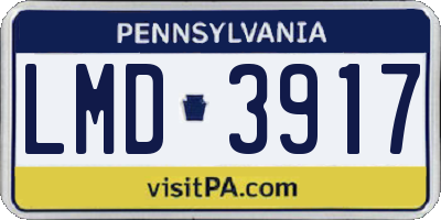 PA license plate LMD3917