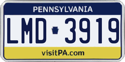 PA license plate LMD3919