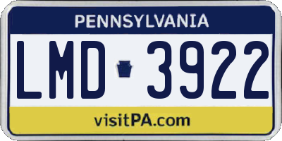 PA license plate LMD3922