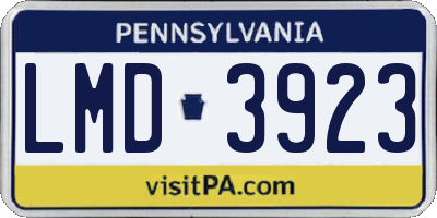 PA license plate LMD3923