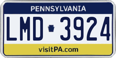 PA license plate LMD3924