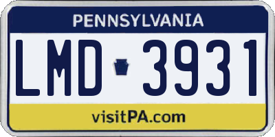 PA license plate LMD3931