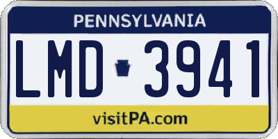 PA license plate LMD3941
