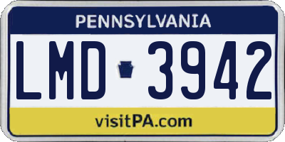 PA license plate LMD3942
