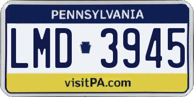 PA license plate LMD3945