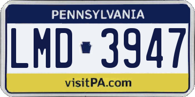 PA license plate LMD3947