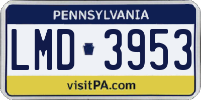 PA license plate LMD3953