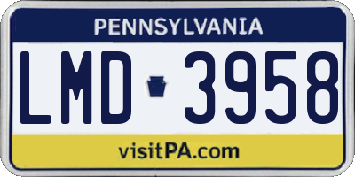 PA license plate LMD3958