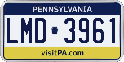 PA license plate LMD3961