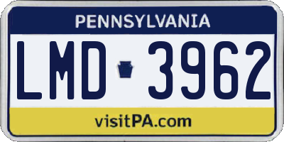 PA license plate LMD3962