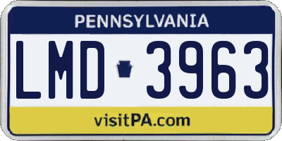 PA license plate LMD3963