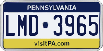 PA license plate LMD3965