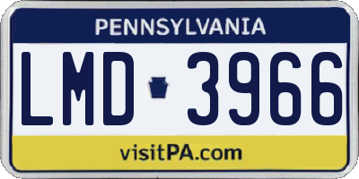 PA license plate LMD3966